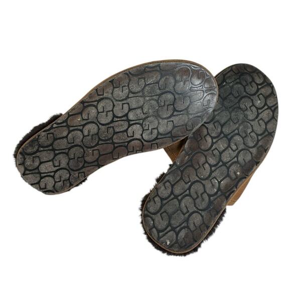 UGG Scuff Logo Chestnut Espresso Slip On Shearing Slipper US 10 Mens Used - Picture 9 of 11